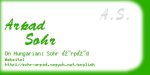 arpad sohr business card